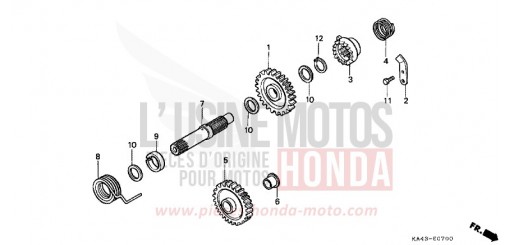 KICK STARTER SPINDLE CR250RG de 1986